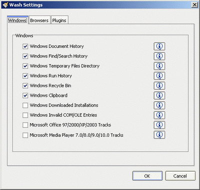 Internet Tracks Washer - Wash Settings